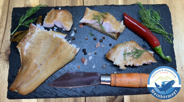 Forellenfilet geräuchert verfeinert mit Honig Senf 100g